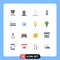 Mobile Interface Flat Color Set of 16 Pictograms of cooker, racing, nature, game, car