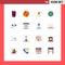 Mobile Interface Flat Color Set of 16 Pictograms of headset, islam, call, star, decoration