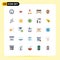 Mobile Interface Flat Color Set of 25 Pictograms of for sale, real, digital, building, heart