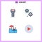 Mobile Interface Flat Icon Set of 4 Pictograms of sdk, swimming, kit, business, play