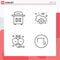 Mobile Interface Line Set of 4 Pictograms of mail, father, cloud, digital, sound