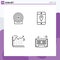 Mobile Interface Line Set of 4 Pictograms of target, business, target, cell, audio