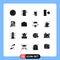 Mobile Interface Solid Glyph Set of 16 Pictograms of search, data, awards, complete, winner