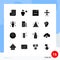 Mobile Interface Solid Glyph Set of 16 Pictograms of tools, develop, video, design, site