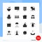 Mobile Interface Solid Glyph Set of 16 Pictograms of typewriter, marketing, network, copywriting, megaphone