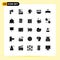 Mobile Interface Solid Glyph Set of 25 Pictograms of bag, plant, office, growth, seo
