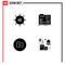 Mobile Interface Solid Glyph Set of 4 Pictograms of advertising, camera, ad, diy, basic