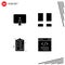 Mobile Interface Solid Glyph Set of 4 Pictograms of back, business, imac, interface, clipboard