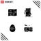 Mobile Interface Solid Glyph Set of 4 Pictograms of location, gift, drag, ui, nature