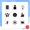 Mobile Interface Solid Glyph Set of 9 Pictograms of basic, image, light, world, care