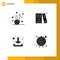 Mobile Interface Solid Glyph Set of Pictograms of audio, arrow, note, files, arrow