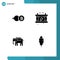 Mobile Interface Solid Glyph Set of Pictograms of eb coin, animal, crypto currency, power, indian