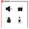 Mobile Interface Solid Glyph Set of Pictograms of mute, food, butterfly, farming, insect