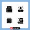 Mobile Interface Solid Glyph Set of Pictograms of seo, microchip, data, pill, card