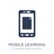 mobile learning icon. Trendy flat vector mobile learning icon on