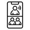 Mobile live chat icon, outline style