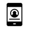 Mobile login vector glyph flat icon