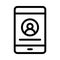 Mobile login vector thin line icon