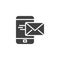 Mobile mail sending vector icon