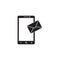 Mobile mail solid icon, sms sign, message