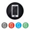 Mobile ohone smartphone support contact icon for web site vector eps10. Smartphone support icon.