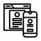 mobile optimization seo line icon vector illustration