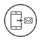 Mobile, outgoing, send icon. Gray vector sketch