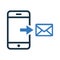 Mobile, outgoing, send icon. Simple flat design concept