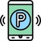 Mobile Parking App icon, Parking lot related vector