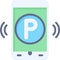 Mobile Parking App icon, Parking lot related vector