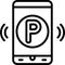 Mobile Parking App icon, Parking lot related vector