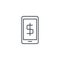 Mobile payment internet banking, web pay thin line icon. Linear vector symbol