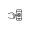 Mobile payment line icon