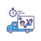 Mobile pet care service RGB color icon