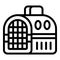Mobile pet carrier icon outline vector. Portable cat container