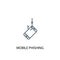 Mobile phishing concept line icon