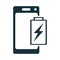 Mobile phone battery charging icon