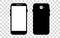 Mobile phone with a blank screen with a white background. mockups template design, vector illustration elements