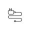 Mobile phone charger line icon