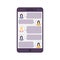 Mobile phone chat message illustration on transparent background. Chat, speechbabble, online conversation concept,