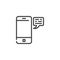 Mobile phone chat message line icon