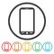 Mobile phone circle icon. Vector illustration.
