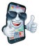 Mobile Phone Cool Shades Thumbs Up Cartoon Mascot