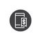 Mobile phone with dollar invoice icon vector
