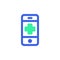 Mobile phone emergency call icon vector
