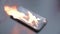 Mobile phone explodes and burns. Cell Phone explosion and fire .Smart Phone Danger from over use or bad manufacturing. Burning up