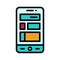 Mobile phone features icon, Mobile application vector illustration