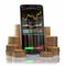 Mobile phone with forex application  on the screen and stacks of coins. Online stock trading, stock exchange and cryptocuurency