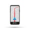 Mobile phone geo location, smartphone gps navigator city map and pin road pointer, roadmap direction. Vector illustration.