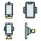 Mobile phone holder icons vector flat